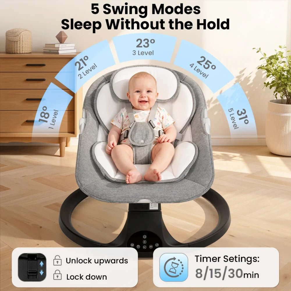 Electric Baby Swing with Bluetooth