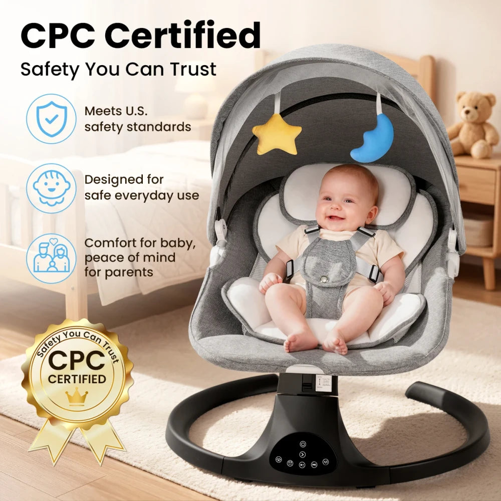 Electric Baby Swing with Bluetooth